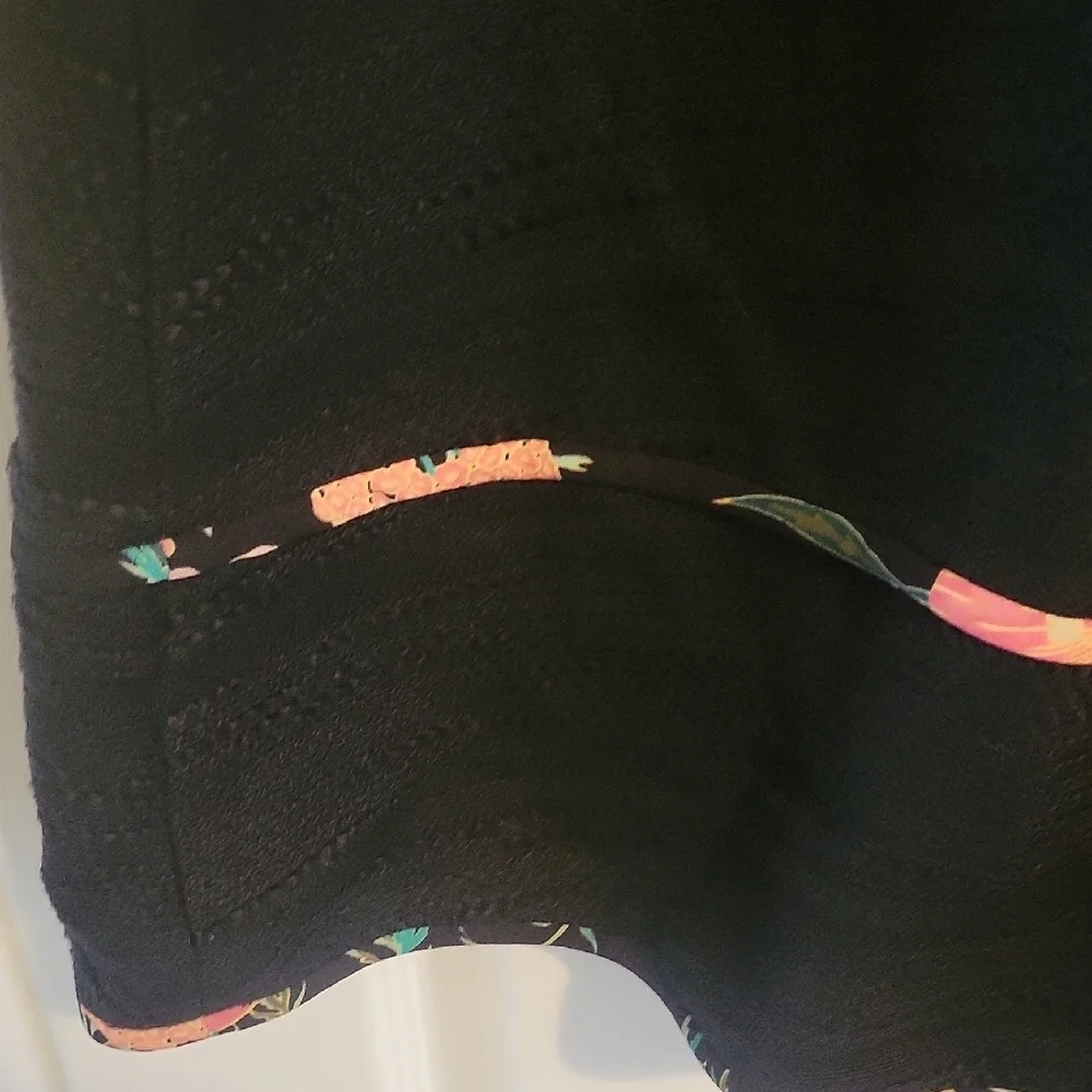Kate Spade Sz2 Black Sleeveless Lux Party Dress with Colorful Trim Accents